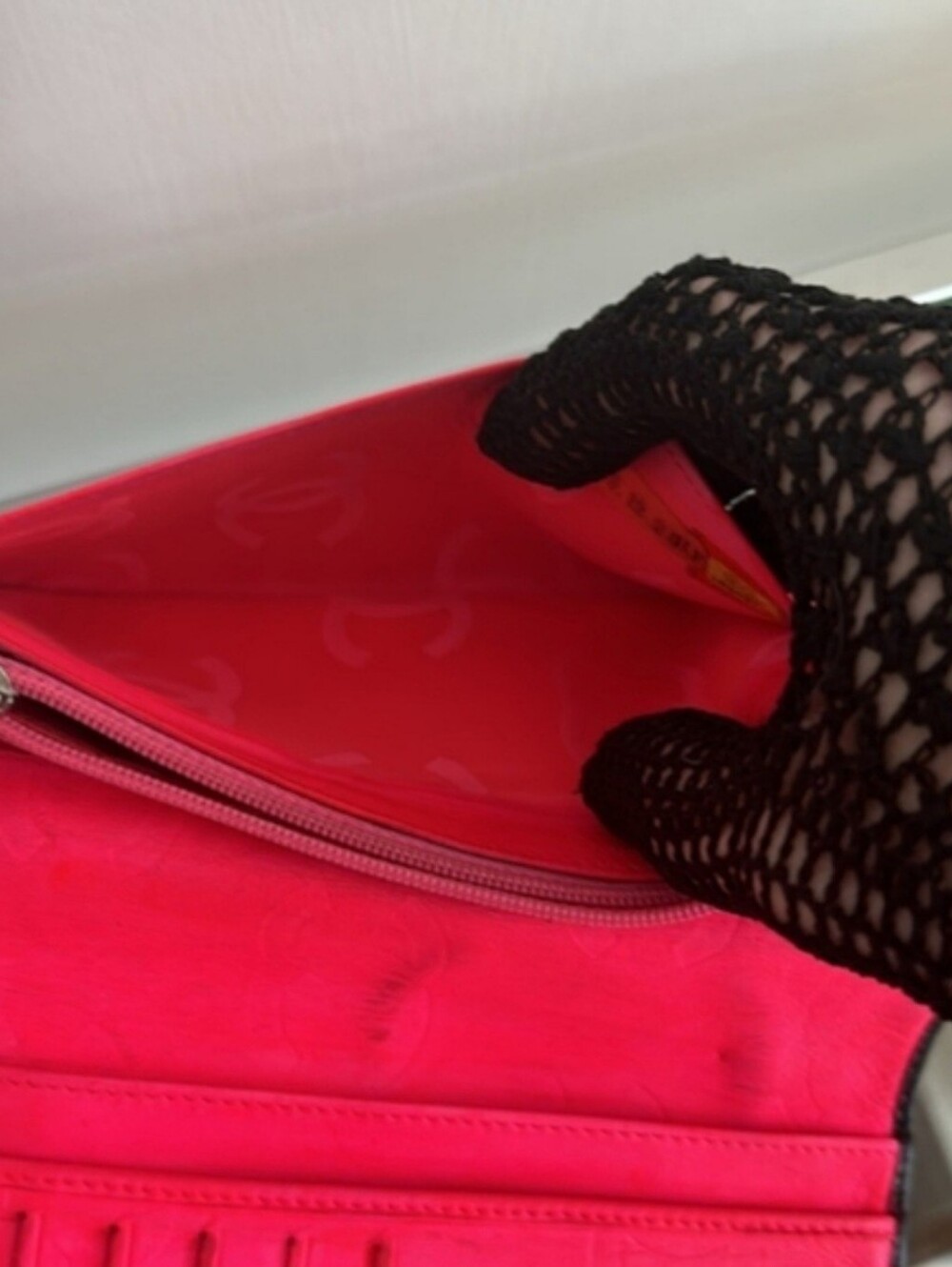 Chanel Cambon Ligne Black Quilted Leather Long Wallet Hot Pink Interior CC Logo - Picture 15 of 16